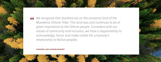 Stanford land acknowledgment banner