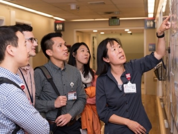 Lisa Shieh leads Quality Improvement discussion with residents